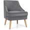 Soft and Comfortable Velvet Upholstered Accent Chair with Ergonomic Curved Backrest and Wooden Legs